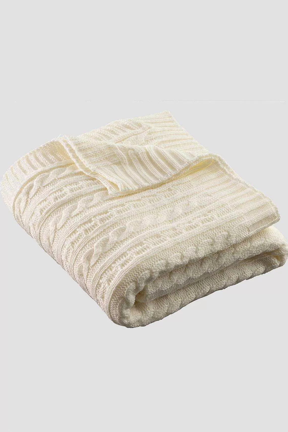 Galway Crystal Soft White Aran Knit Throw Cheap