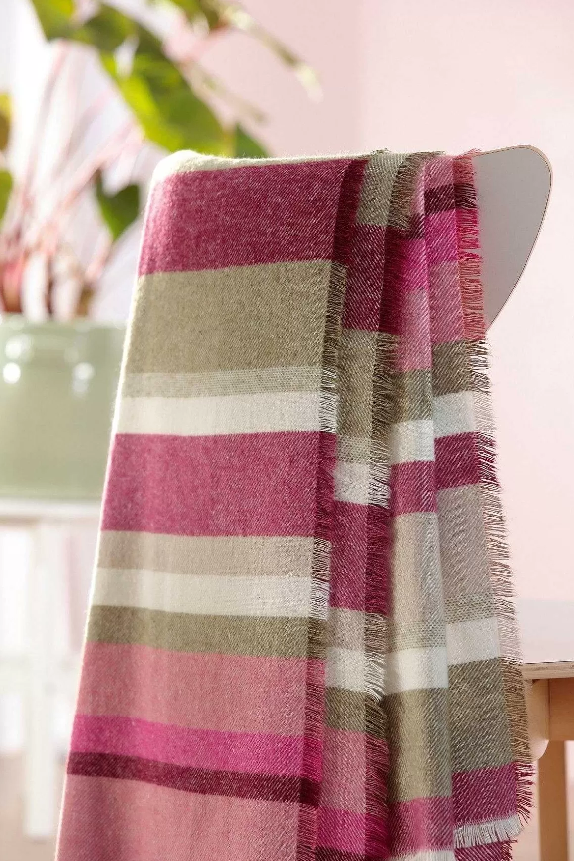 Biederlack Stripe Out Pink Blanket Store