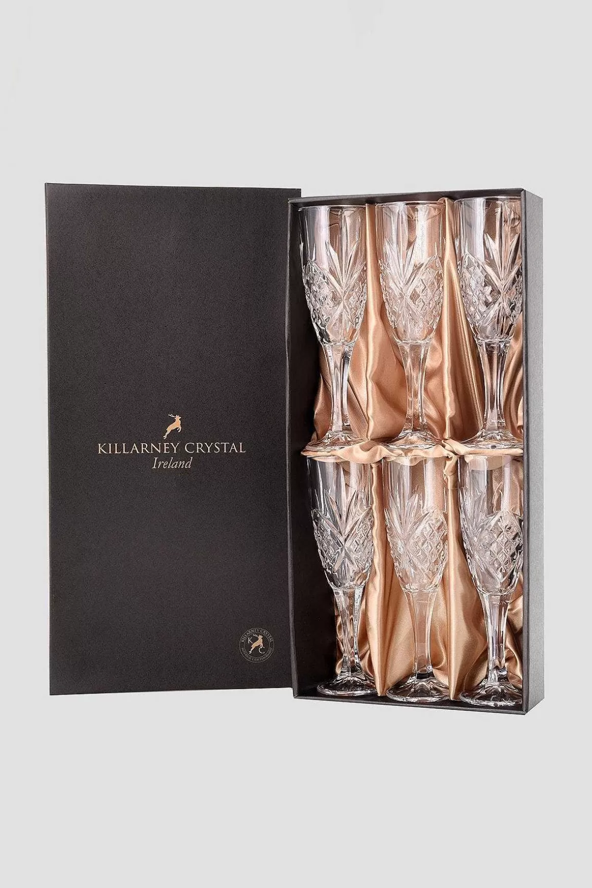 Killarney Crystal Trinity Champagne Glass Set Outlet