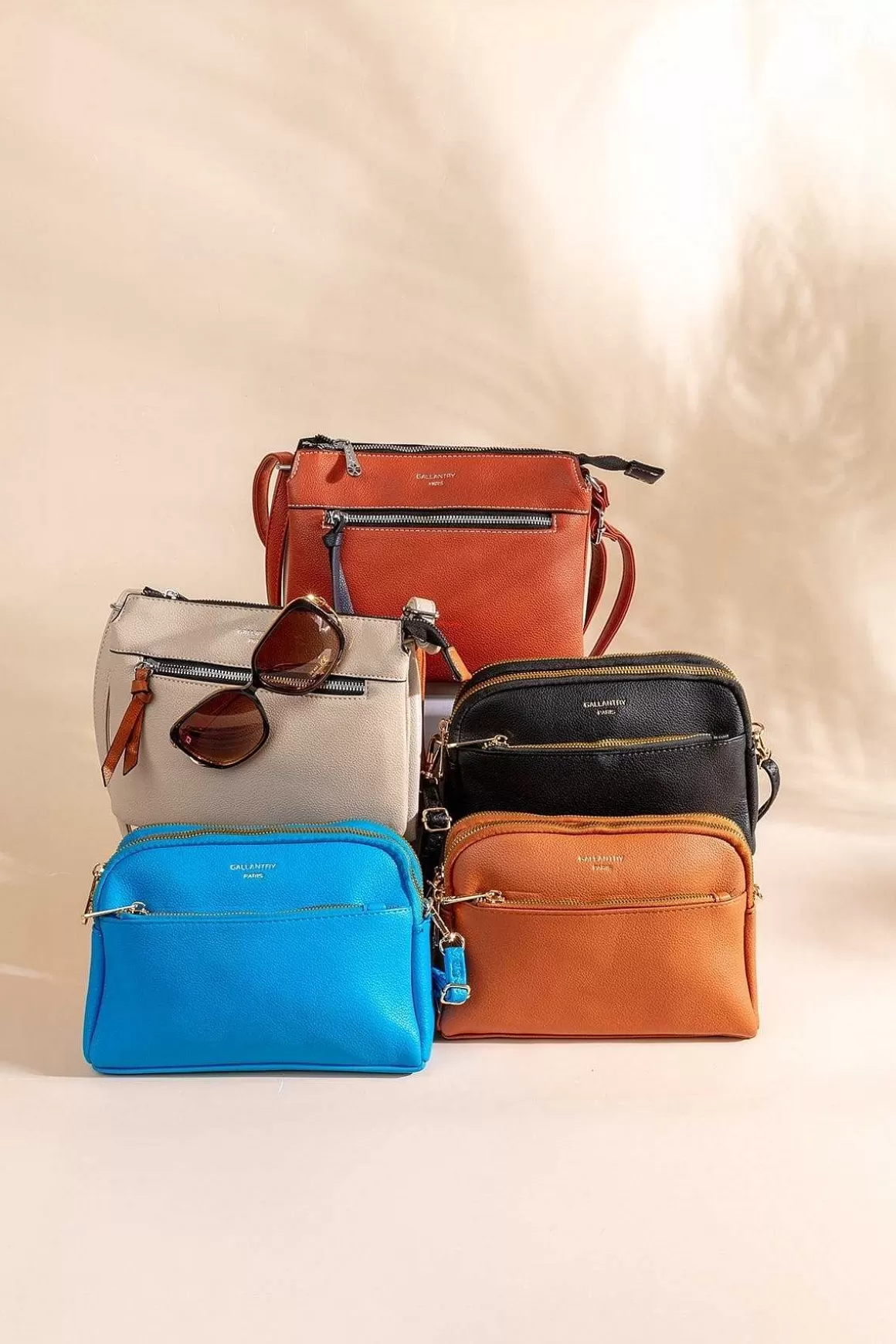 Gallantry Triple Compartment Crossbody In Orange Shop