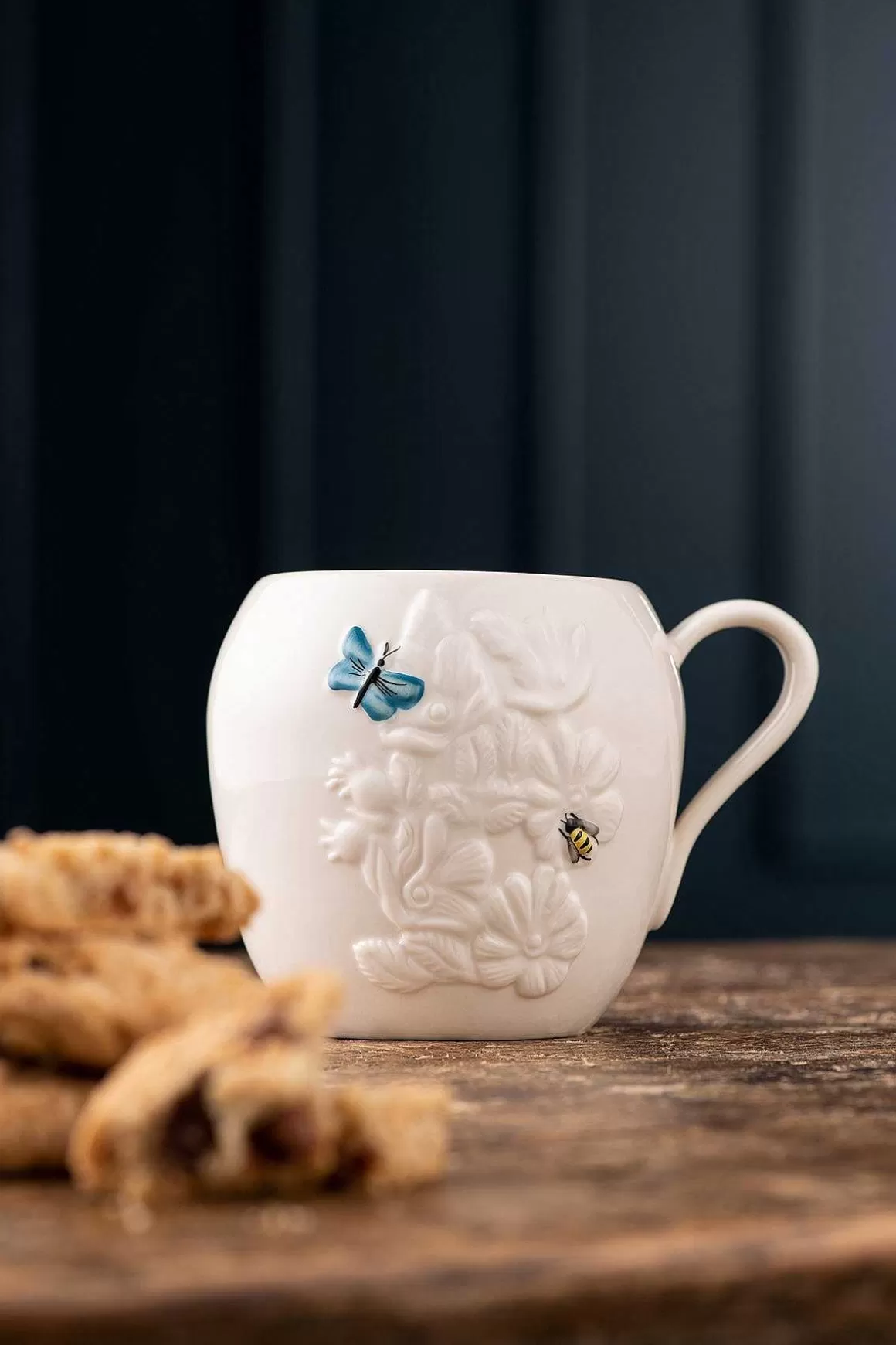 Belleek Turquoise Ceramic Wild Rose Mug Best Sale