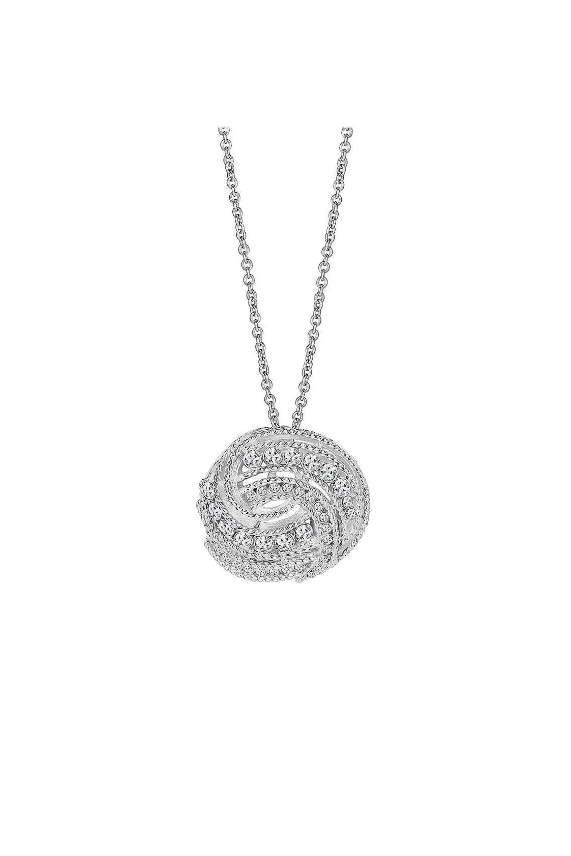 Newbridge Silverware Jewellery Twist Pendant With Clear Stones Best