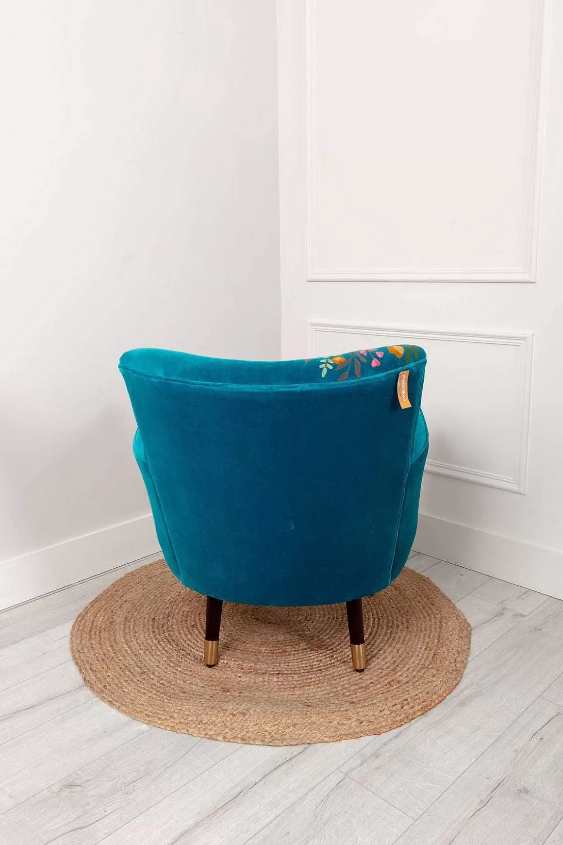 Carraig Donn HOME Velvet Floral Embroidered Armchair New