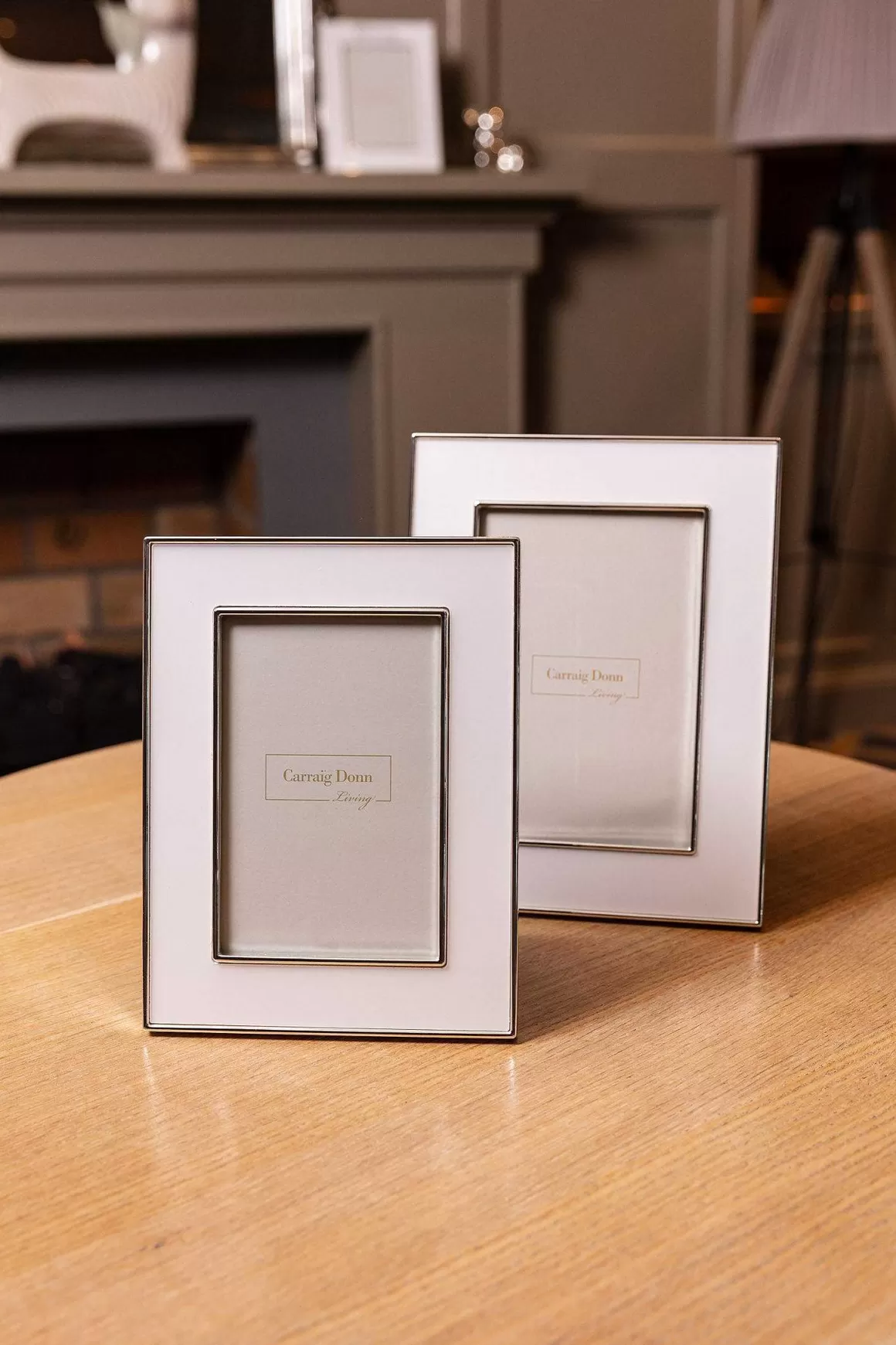 Carraig Donn Living White & Silver Trimmed Frame Clearance
